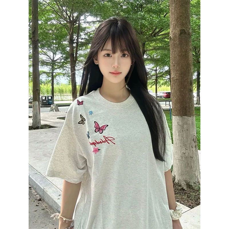 Embroidered pure cotton T-shirt