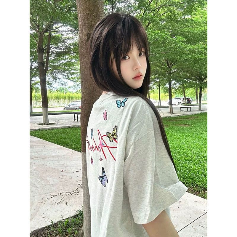 Embroidered pure cotton T-shirt
