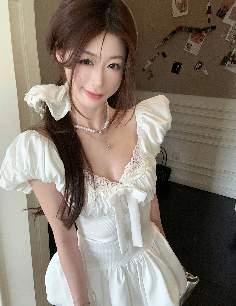 Thick and disorderly T-back bow dress for women