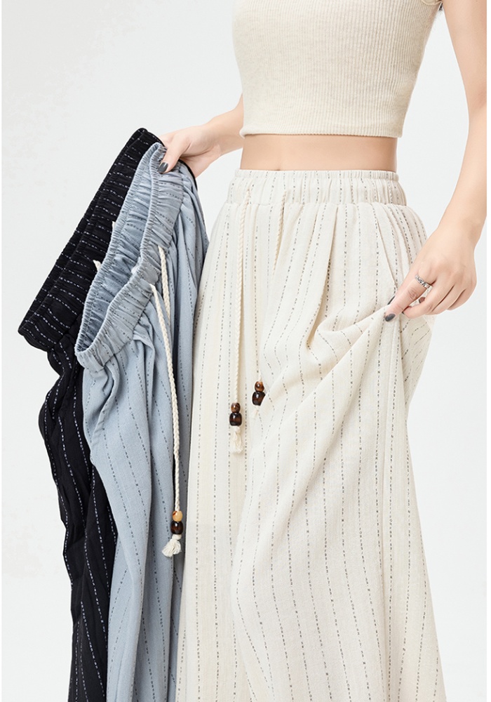 Straight small letters loose high waist long pants