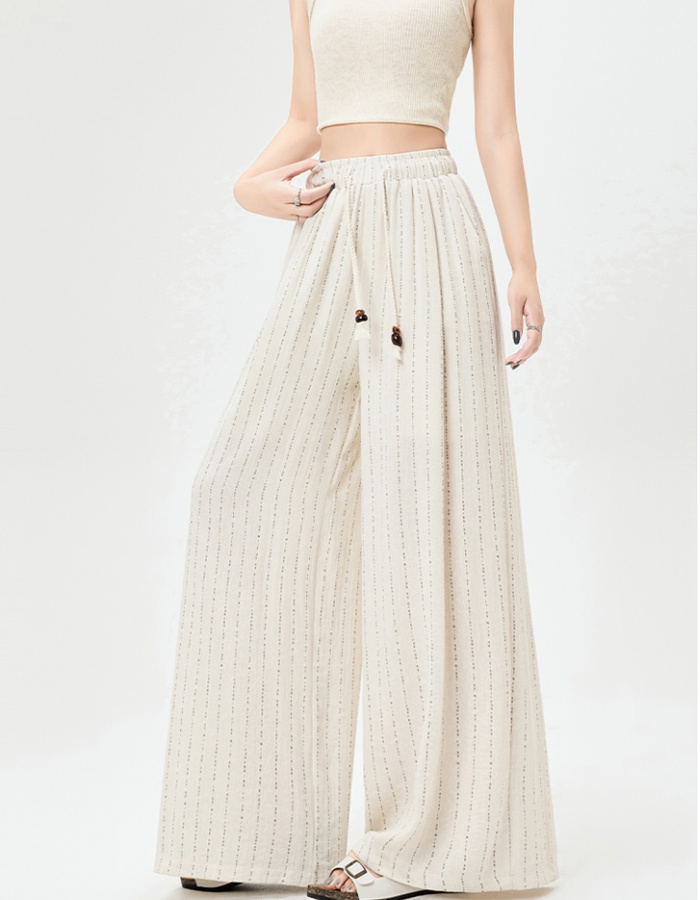 Straight small letters loose high waist long pants