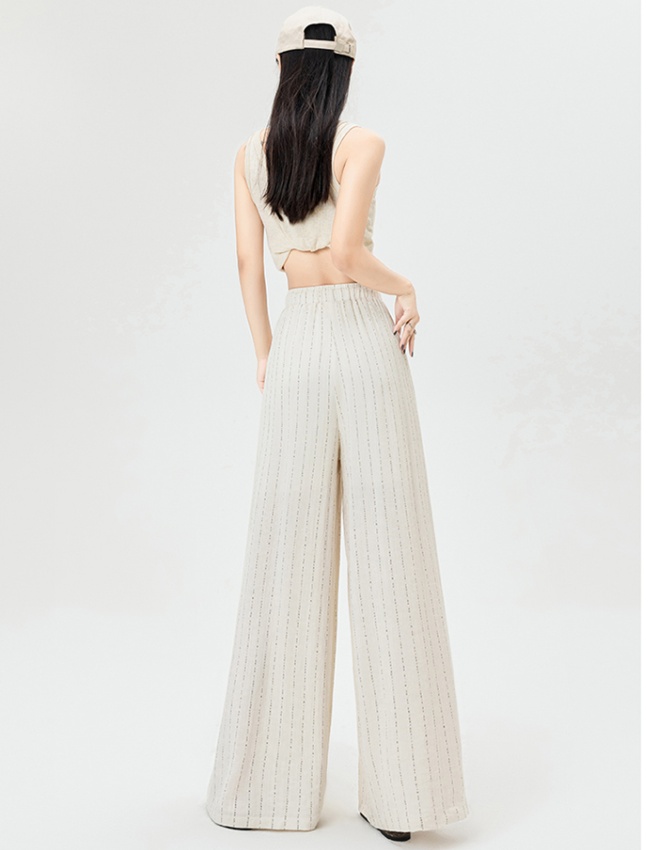 Straight small letters loose high waist long pants