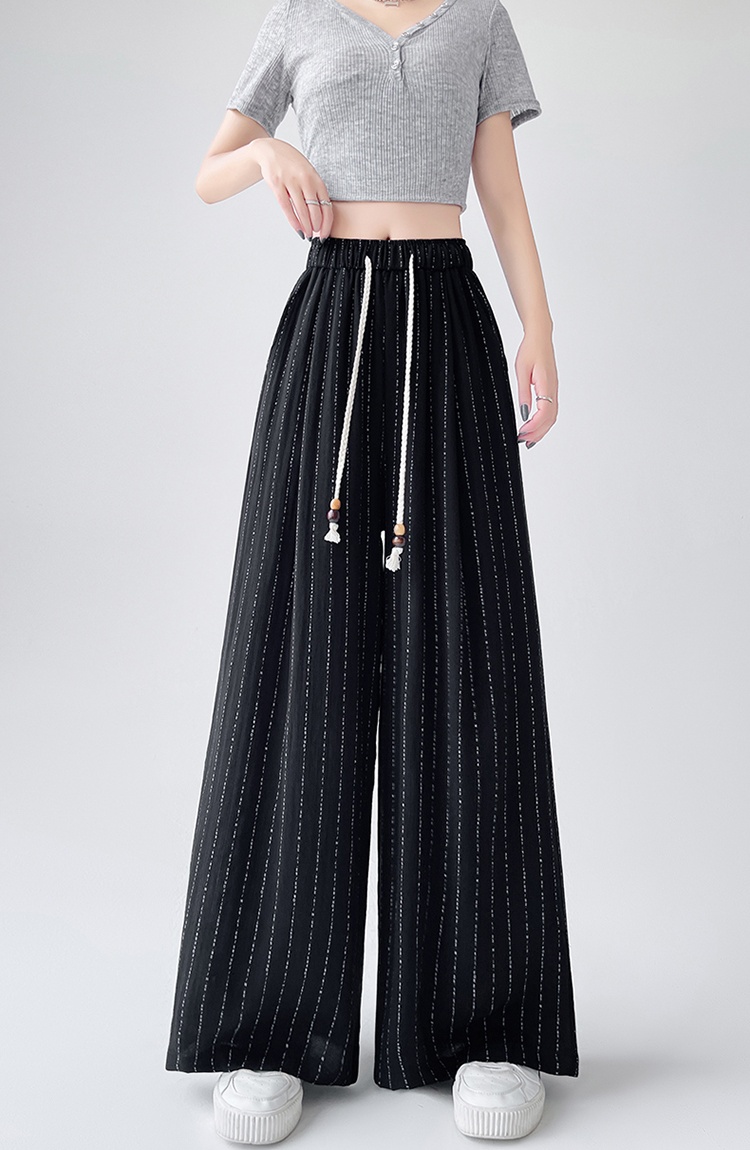 Straight small letters loose high waist long pants
