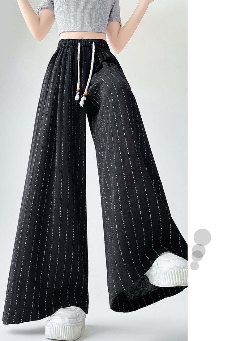 Straight small letters loose high waist long pants