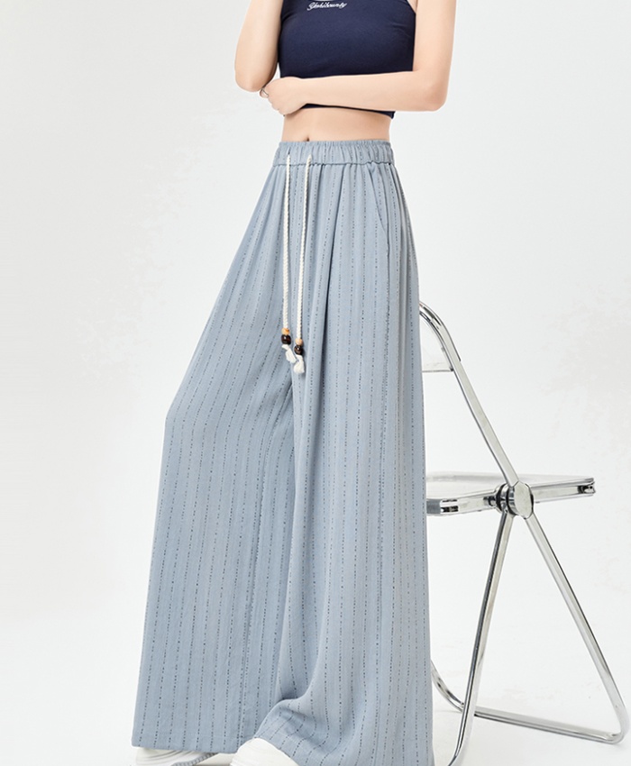 Straight small letters loose high waist long pants