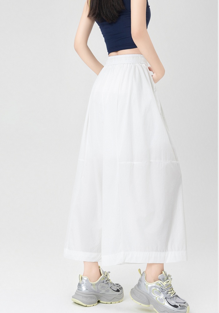 Thin high waist culottes elasticity wide leg pants