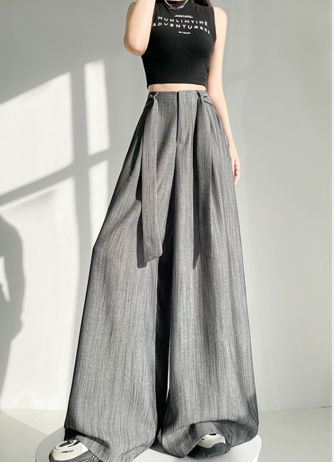 Wide leg drape long pants slim business suit for women