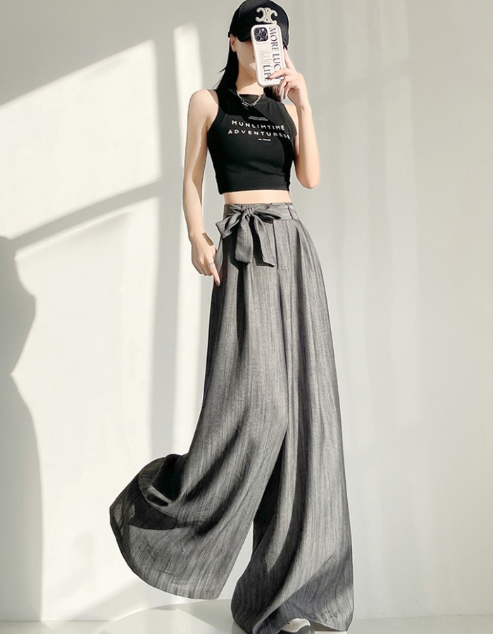 Wide leg drape long pants slim business suit for women