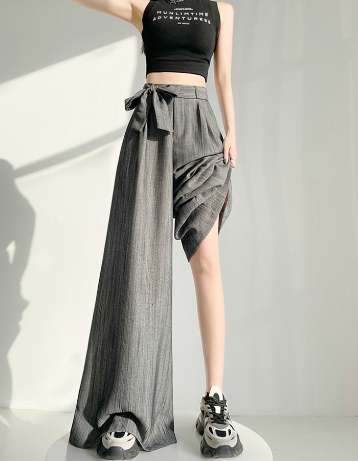Wide leg drape long pants slim business suit for women