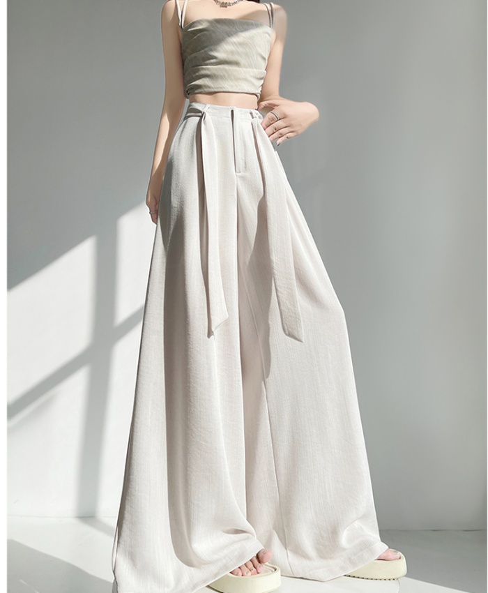 Wide leg drape long pants slim business suit for women