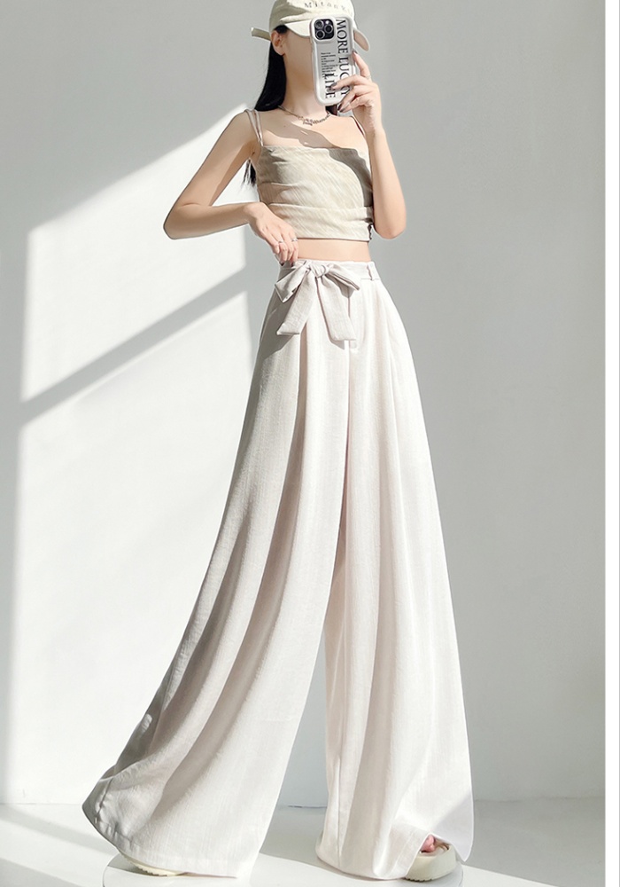 Wide leg drape long pants slim business suit for women