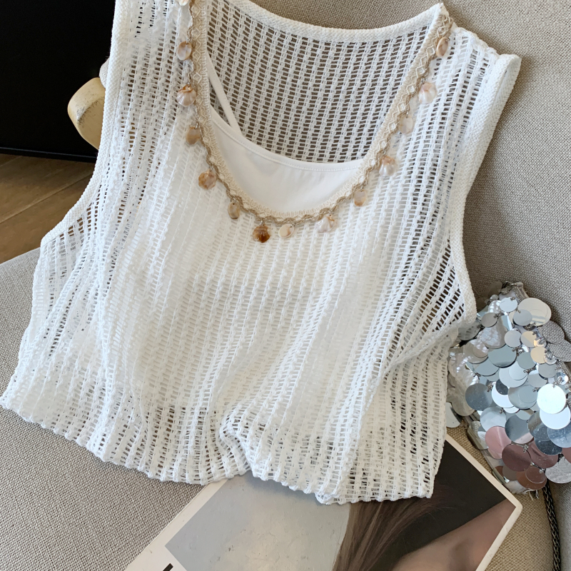 Summer fashion tops U-neck Bohemian style vest for women