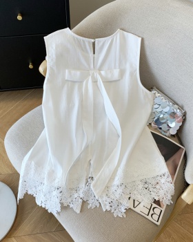 Show young slim summer tops sleeveless splice waistcoat