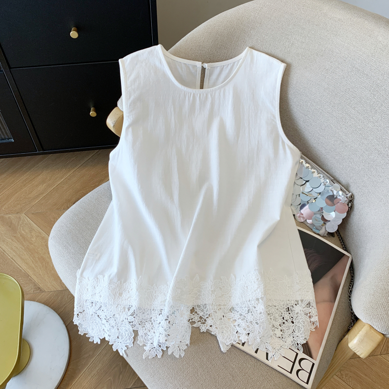 Show young slim summer tops sleeveless splice waistcoat