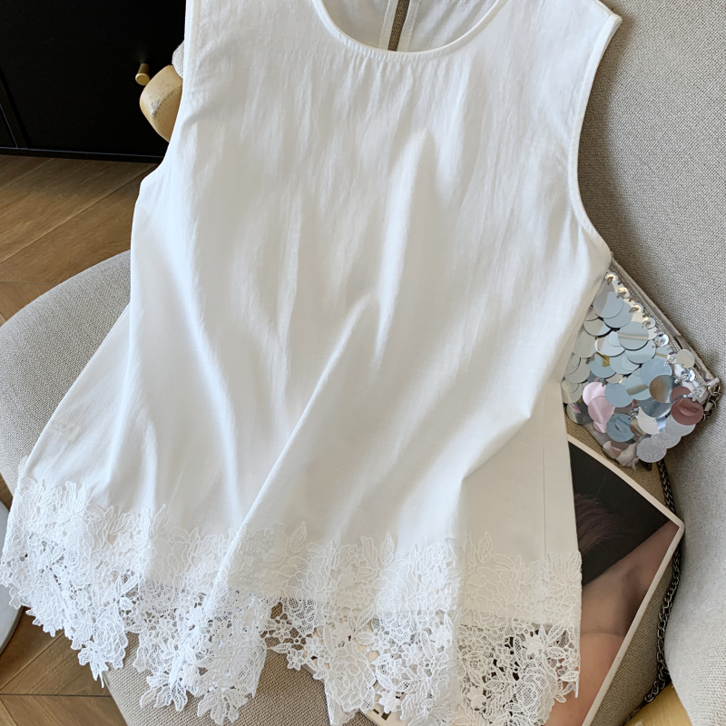 Show young slim summer tops sleeveless splice waistcoat