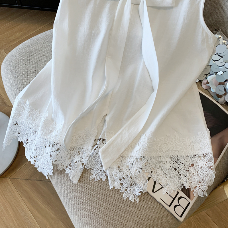 Show young slim summer tops sleeveless splice waistcoat