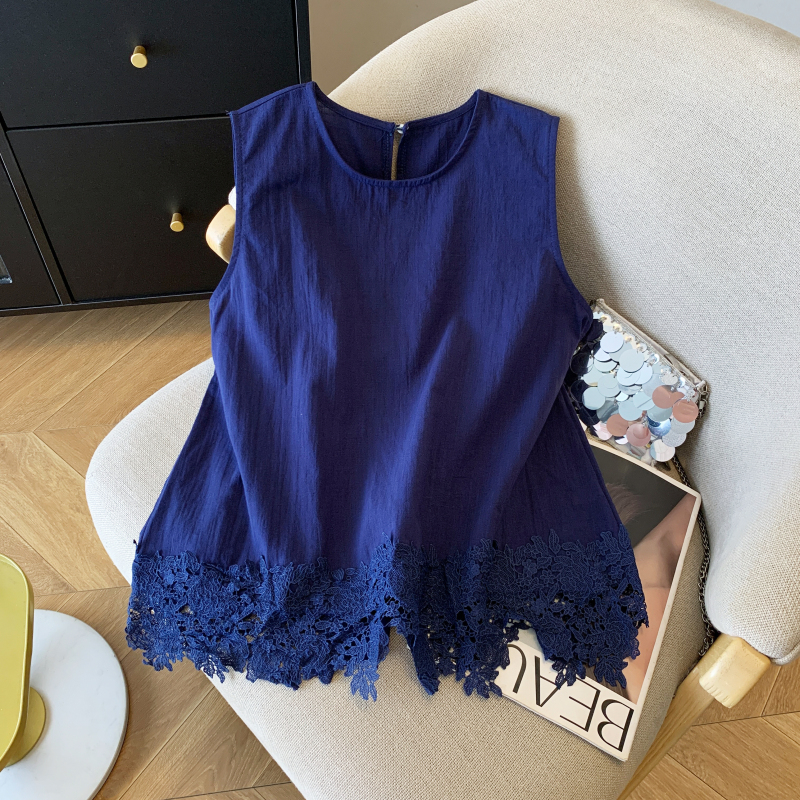 Show young slim summer tops sleeveless splice waistcoat