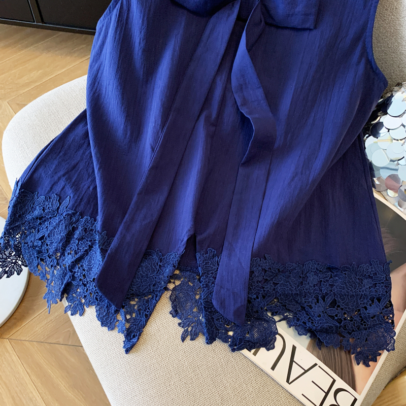 Show young slim summer tops sleeveless splice waistcoat