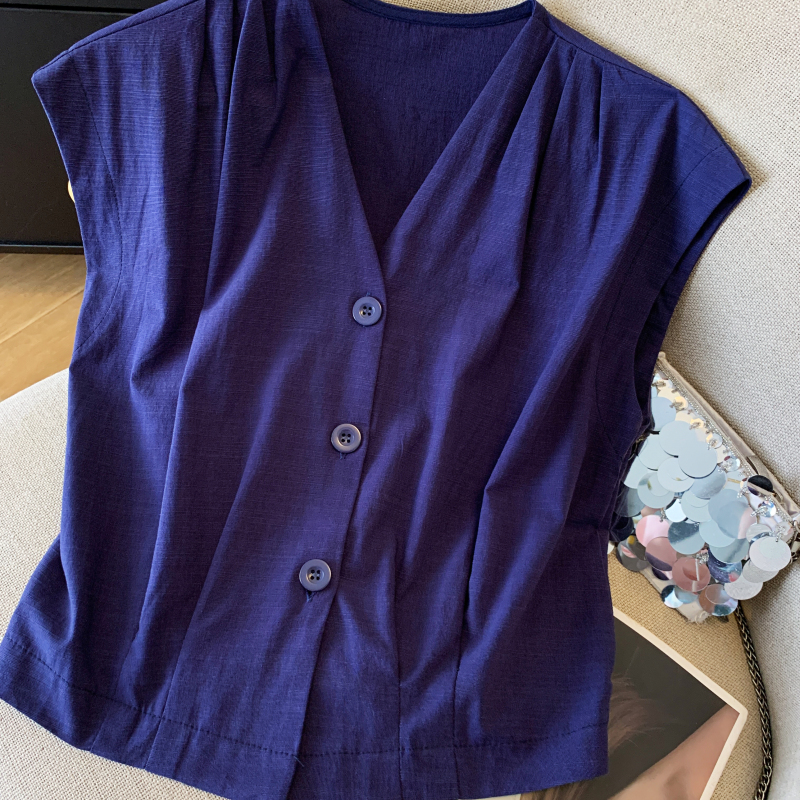V-neck fashion vest summer show young tops for women
