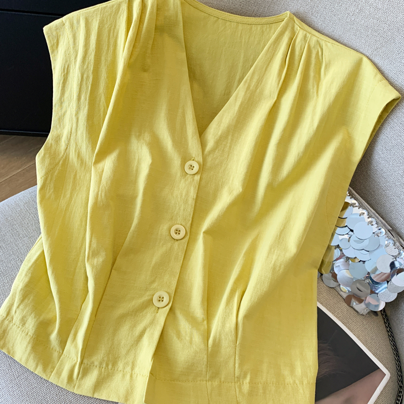 V-neck fashion vest summer show young tops for women