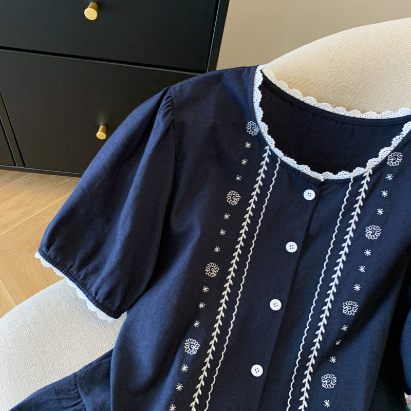 Fashion Korean style shirt puff sleeve tops for women