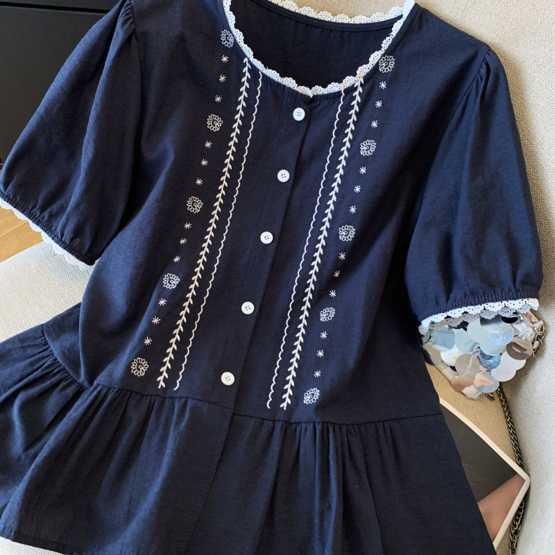 Fashion Korean style shirt puff sleeve tops for women