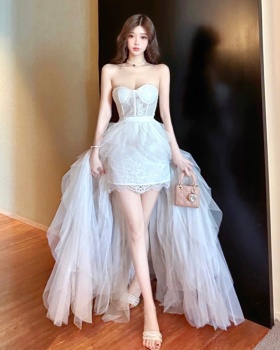 Niche sexy gauze light luxury vest 2pcs set
