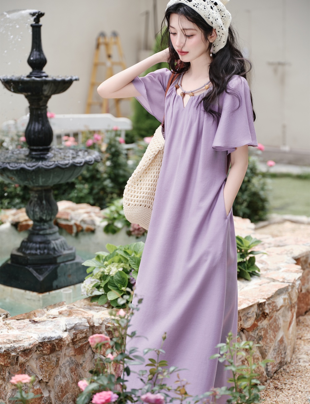 Summer vacation short sleeve dress