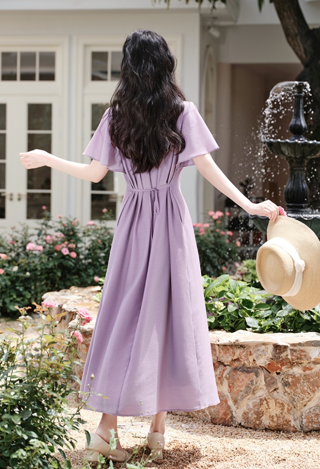 Summer vacation short sleeve dress