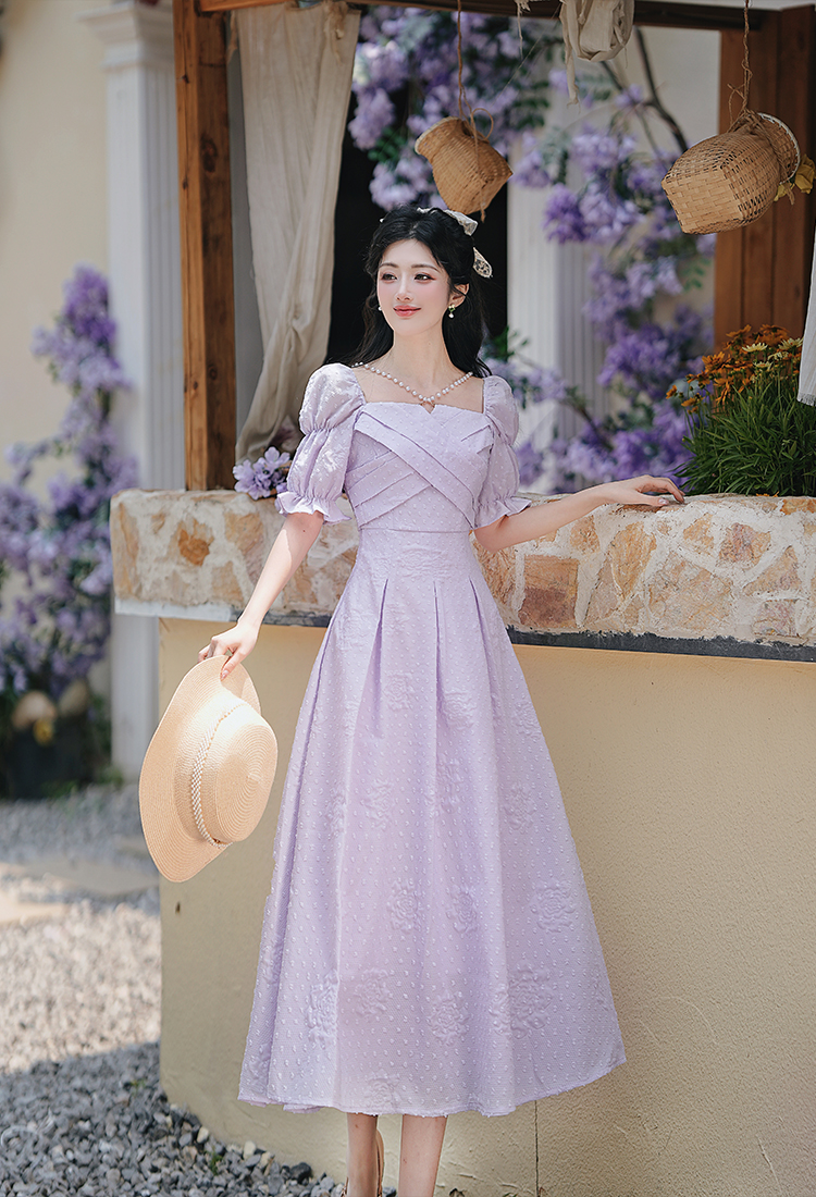 Pinched waist short sleeve summer fashion dress