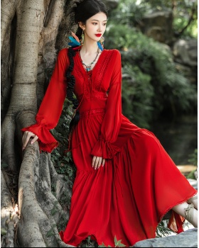 Red vacation dress