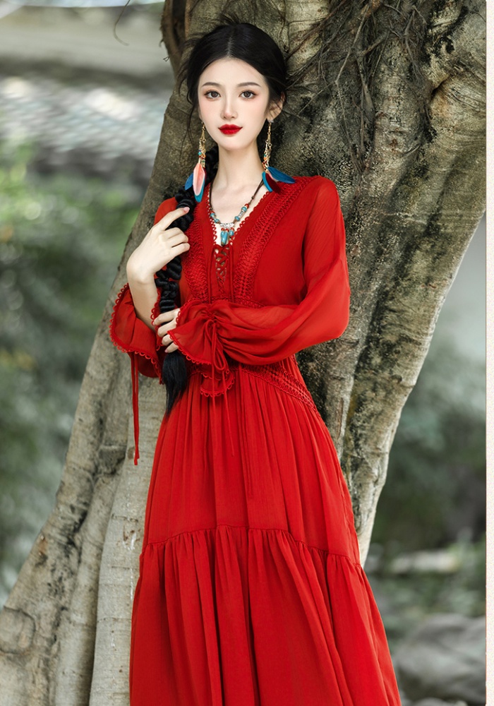 Red vacation dress
