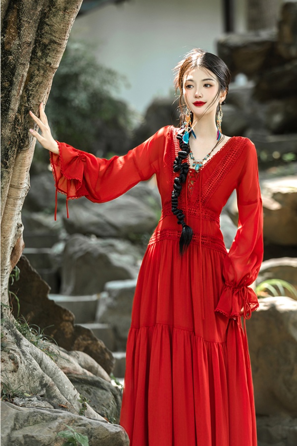 Red vacation dress