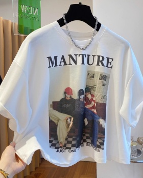 Cotton printing large yard T-shirt for women