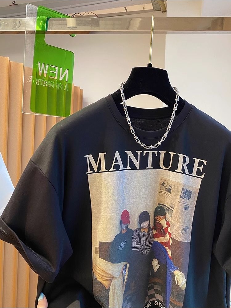Cotton printing large yard T-shirt for women
