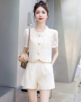 European style tops summer shorts 2pcs set