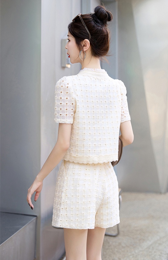 European style tops summer shorts 2pcs set