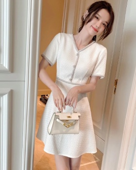 Short sleeve A-line romantic France style dress