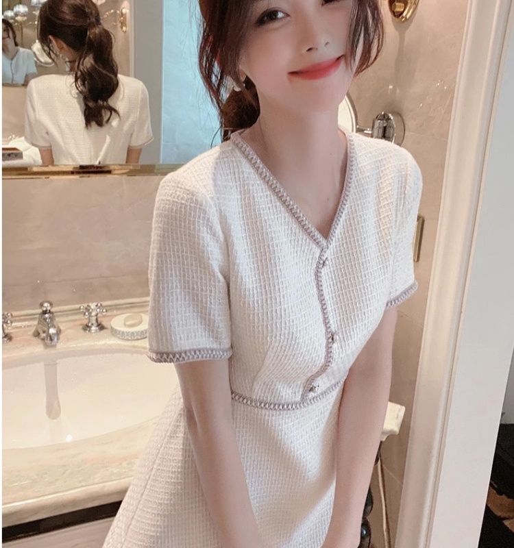 Short sleeve A-line romantic France style dress