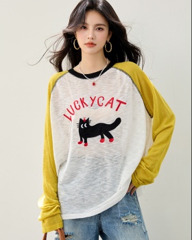 Lovely long sleeve tops lazy Korean style smock for women