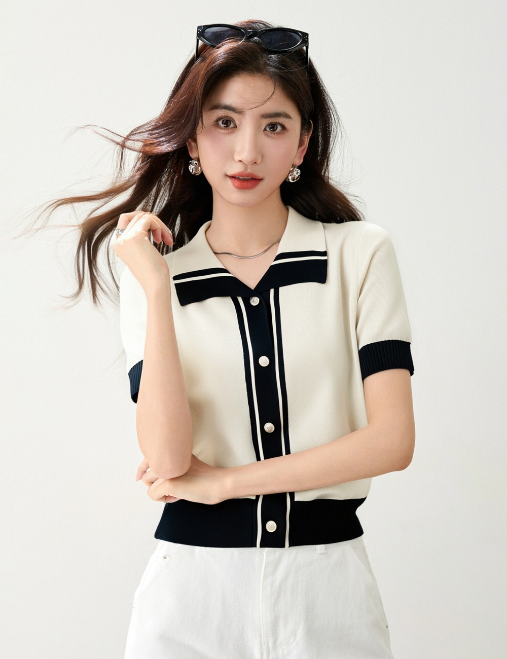 Fashion commuting tops mixed colors T-shirt for women