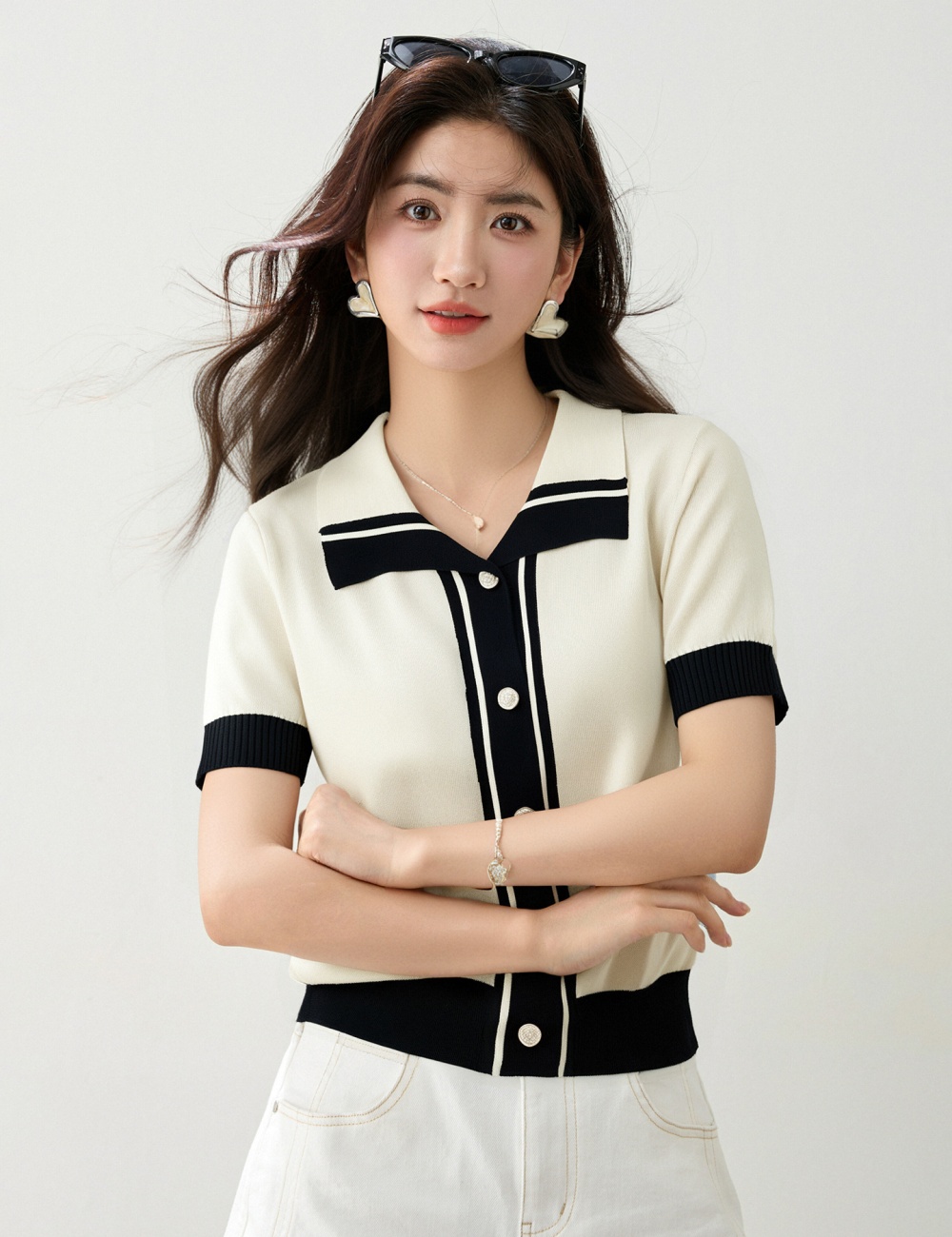 Fashion commuting tops mixed colors T-shirt for women