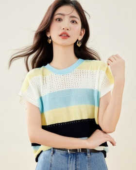 Mixed colors slim tops loose commuting T-shirt for women