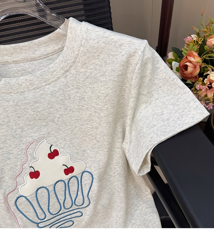 Western style student T-shirt summer loose tops for women