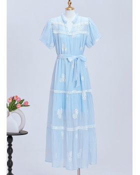 Embroidery lazy refinement vacation loose dress