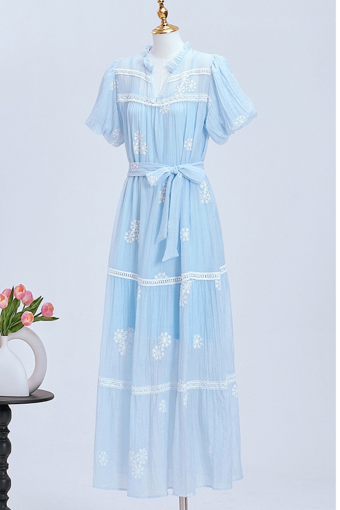 Embroidery lazy refinement vacation loose dress