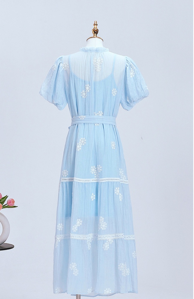 Embroidery lazy refinement vacation loose dress