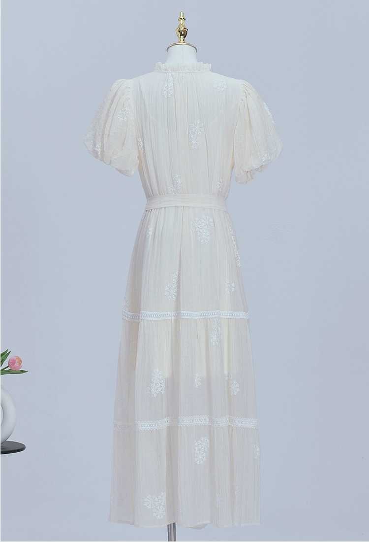 Embroidery lazy refinement vacation loose dress