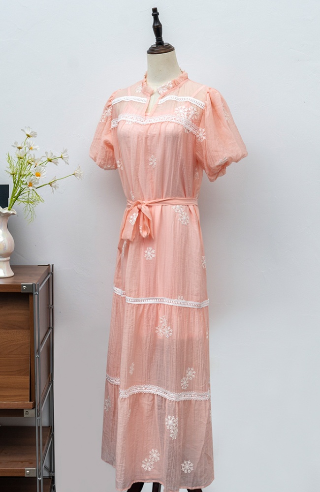 Embroidery lazy refinement vacation loose dress