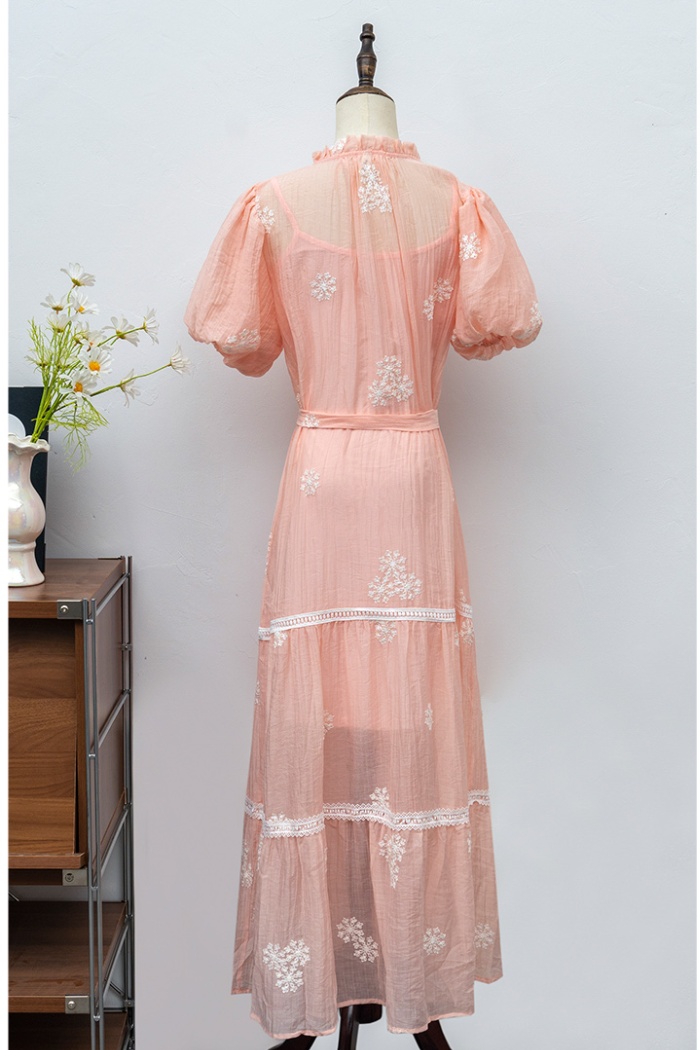 Embroidery lazy refinement vacation loose dress